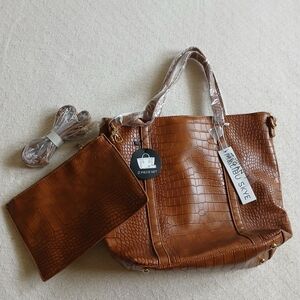 malibu skye ♡ vegan leather 2 piece purse and wallet brown